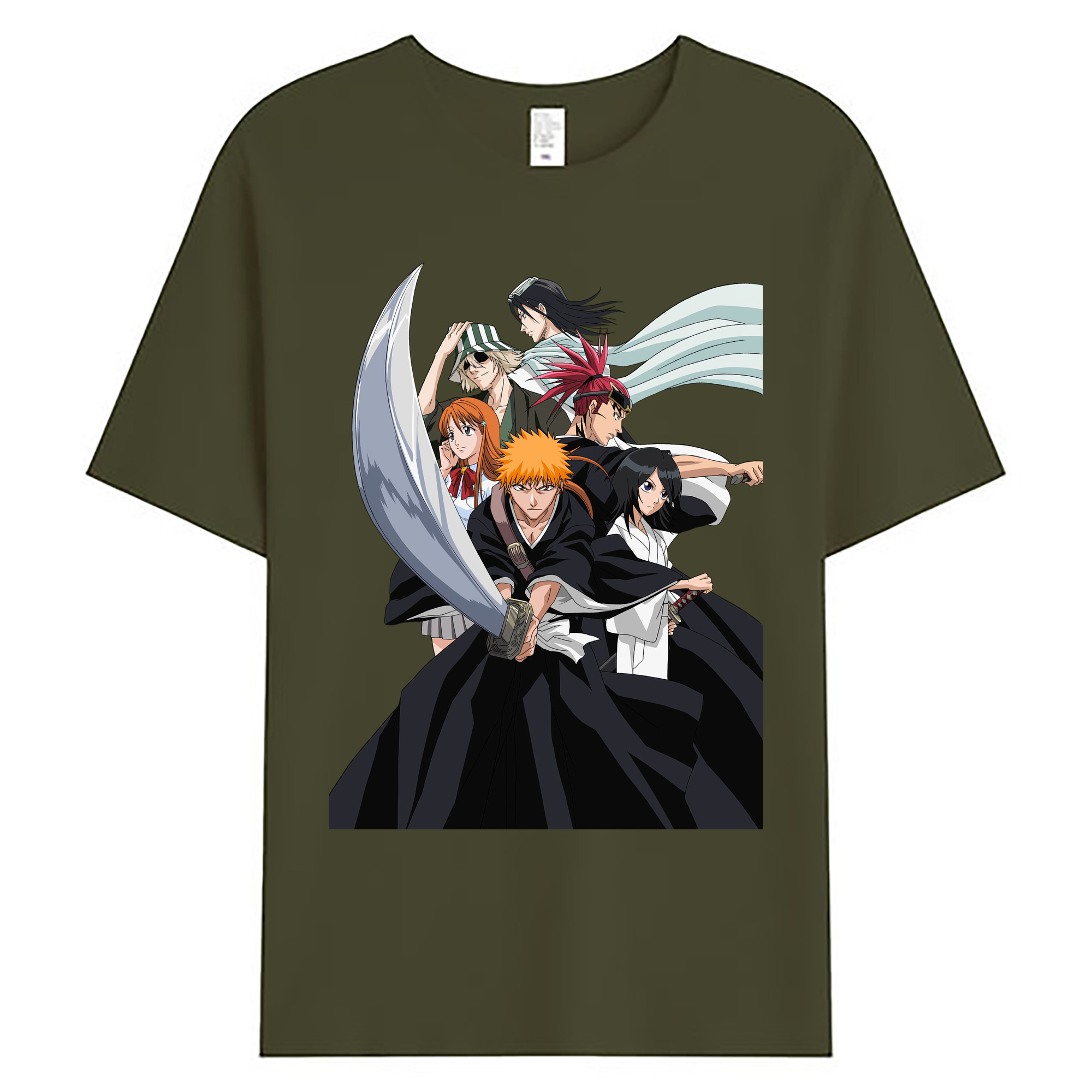 （画像用） ブリーチ 黒崎一護（くろさき いちご）BLEACH Kurosaki Ichigo 綿100％ メンズ半袖Tシャツ｜肌触りやわらか＆通気性